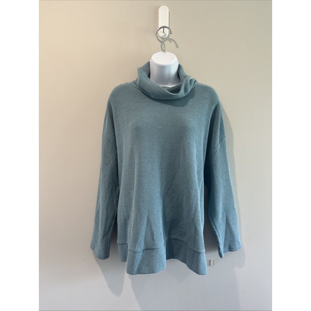 Talbots Women’s 2X Blue Green Cowl Neck Knit Sweater Relaxed Oversized